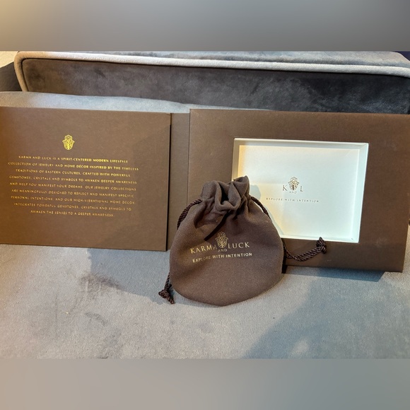 Set 3 Karma and Luck gift boxes w matching velvet drawstring bags + K&L gift bag - Picture 4 of 5